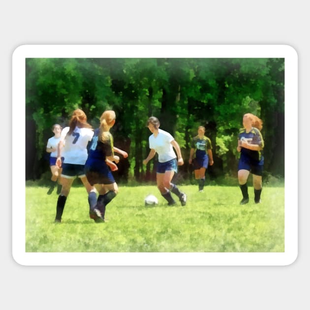 Soccer - Girls Playing Soccer Sticker by SusanSavad